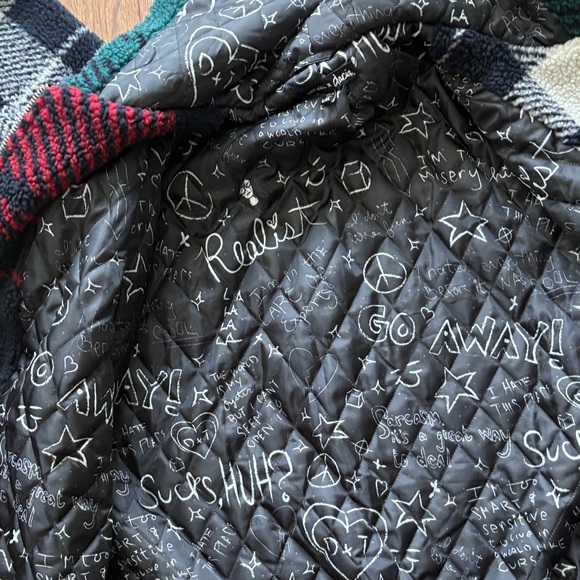 Dolls Kill X Daria Plaid Fleece Jacket with Graphic Design - Picture 11 of 13